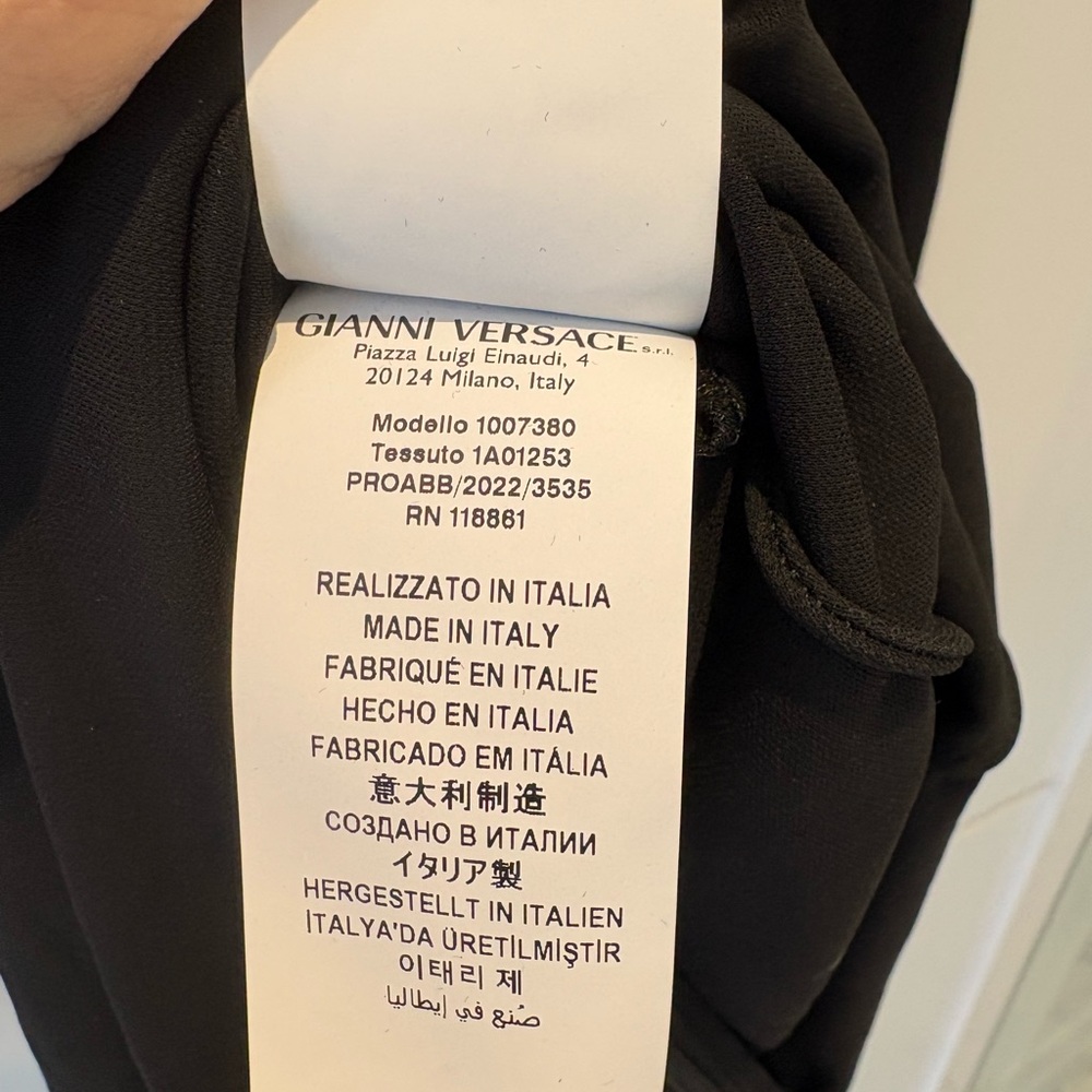 Versace Black Corset Waist Long Sleeve Bodycon Midi Dress IT 40 (US 4 - Picture 13 of 16